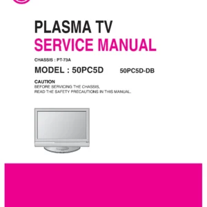 Lg 50pc5d db service manual cover with photo's of Beko dryers, model code and contents