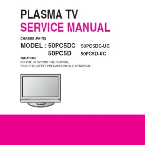 Lg 50pc5d uc service manual cover with photo's of Beko dryers, model code and contents
