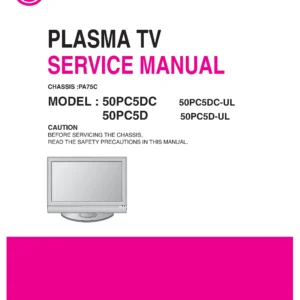 Lg 50pc5d ul service manual cover with photo's of Beko dryers, model code and contents