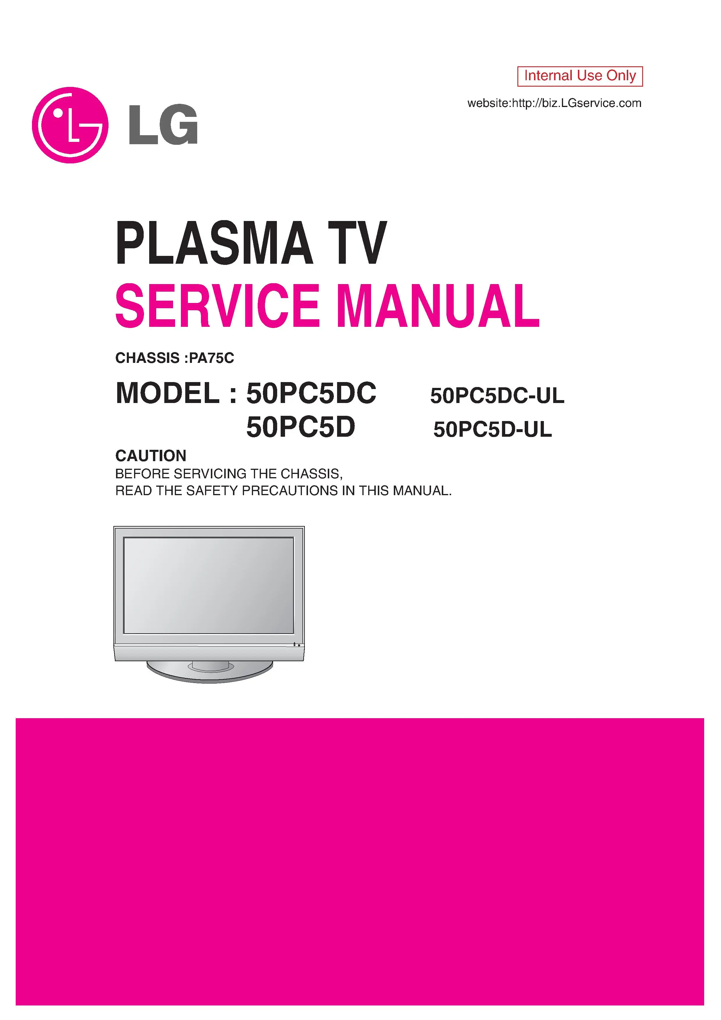Lg 50pc5d ul service manual cover with photo's of Beko dryers, model code and contents
