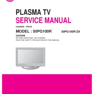 Lg 50pg100r service manual cover with photo's of Beko dryers, model code and contents