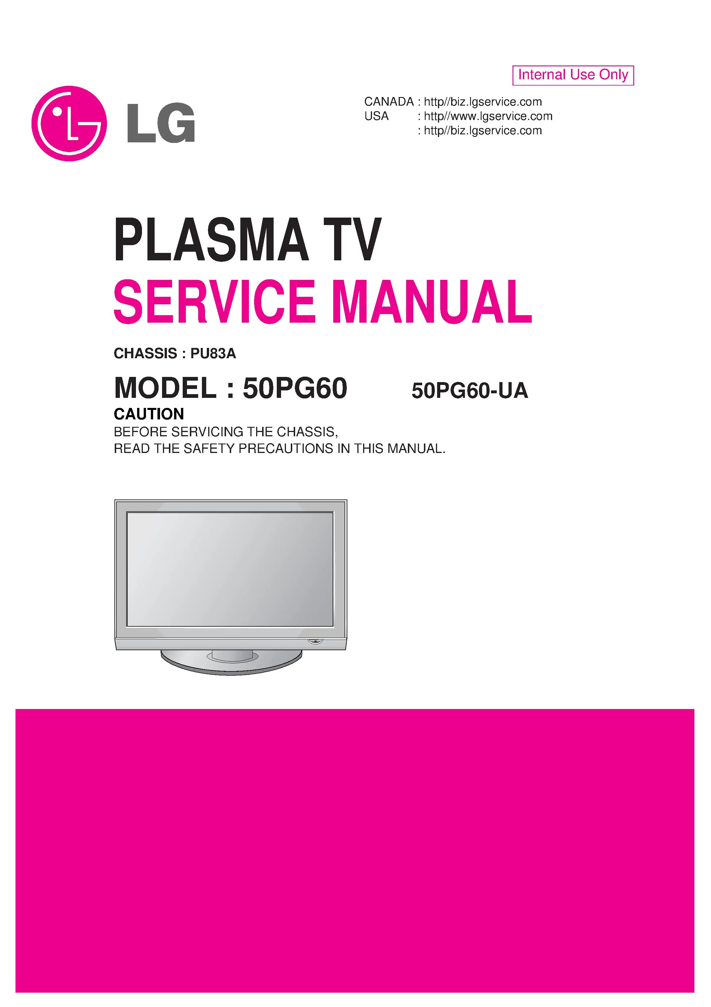 Lg 50pg25 service manual cover with photo's of Beko dryers, model code and contents