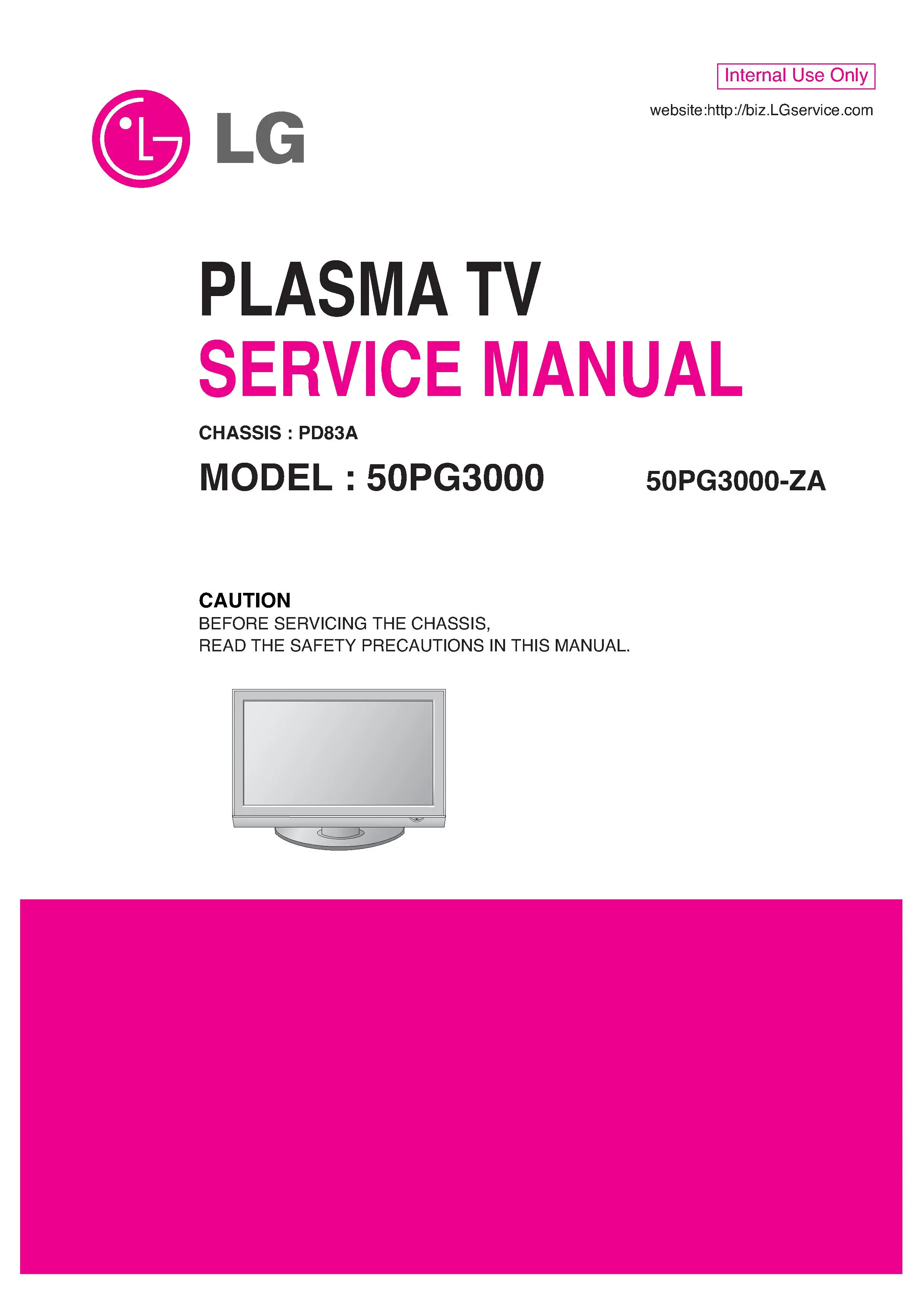 Lg 50pg3000 service manual cover with photo's of Beko dryers, model code and contents