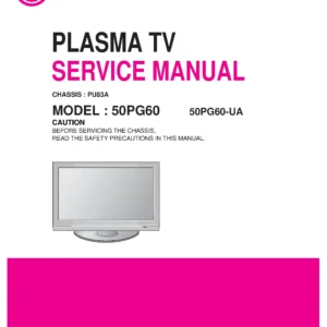 Lg 50pg60 service manual cover with photo's of Beko dryers, model code and contents