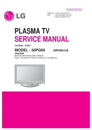 Lg 50pg60 service manual cover with photo's of Beko dryers, model code and contents