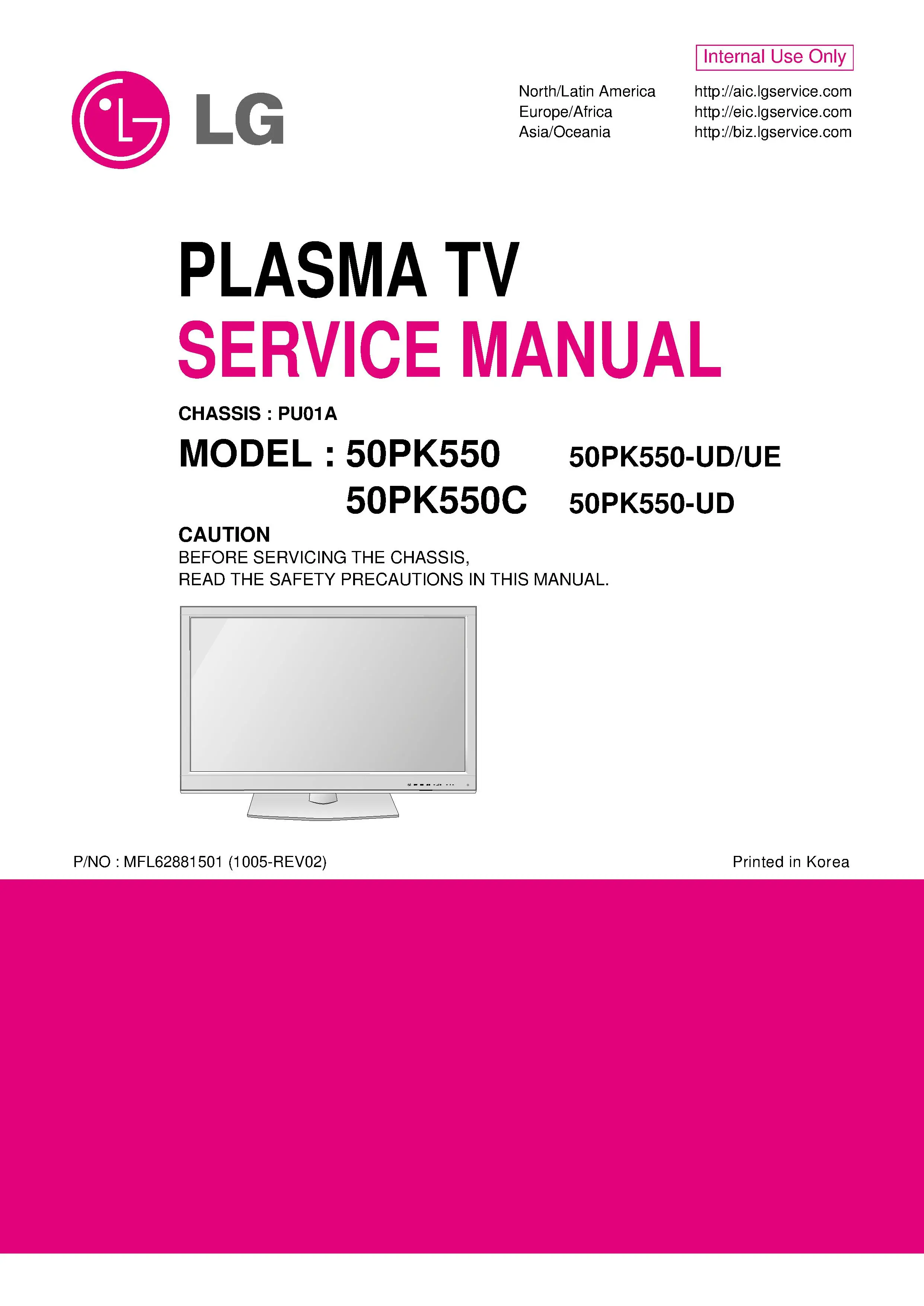 Lg 50pk550 service manual cover with photo's of Beko dryers, model code and contents