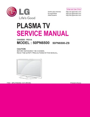 Lg 50pn6500 zb service manual cover with photo's of Beko dryers, model code and contents