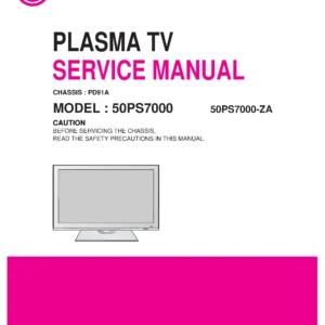 Lg 50ps7000 service manual cover with photo's of Beko dryers, model code and contents