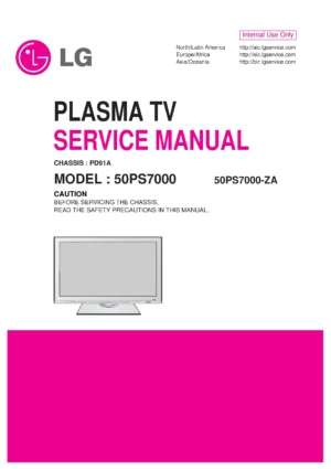 Lg 50ps7000 service manual cover with photo's of Beko dryers, model code and contents