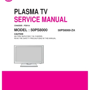 Lg 50ps8000 service manual cover with photo's of Beko dryers, model code and contents