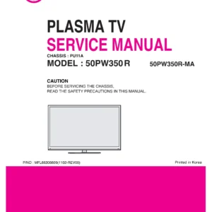 Lg 50pw350r ma service manual cover with photo's of Beko dryers, model code and contents