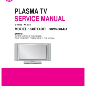 Lg 50px4dr 50px4dr ua service manual cover with photo's of Beko dryers, model code and contents