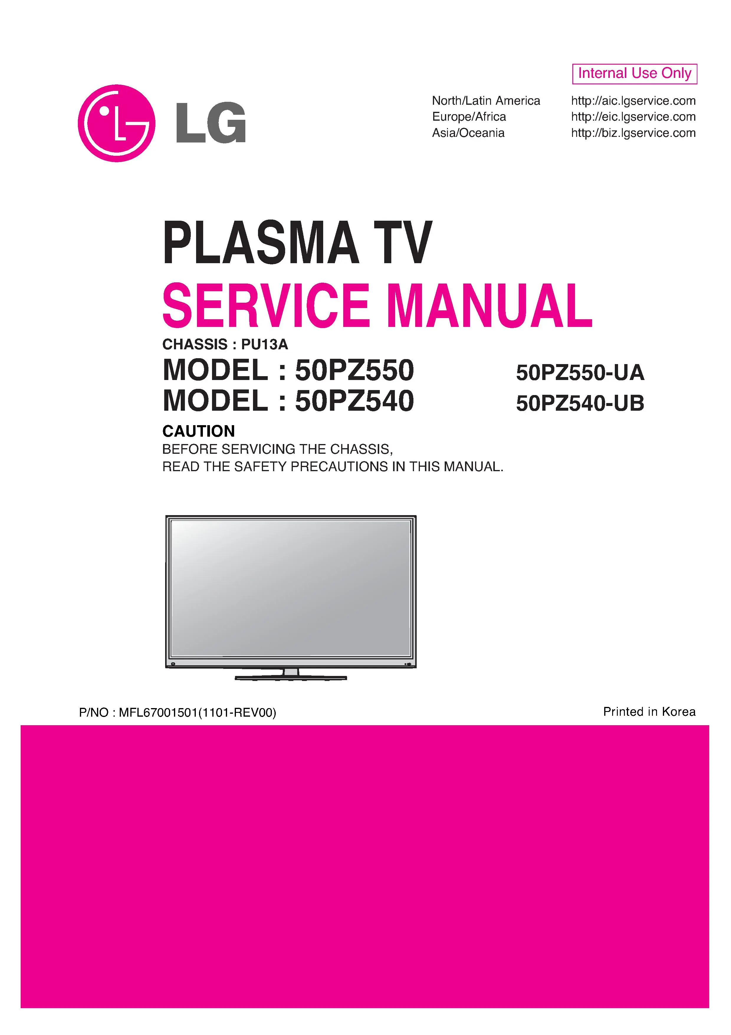 Lg 50pz550 ua service manual cover with photo's of Beko dryers, model code and contents