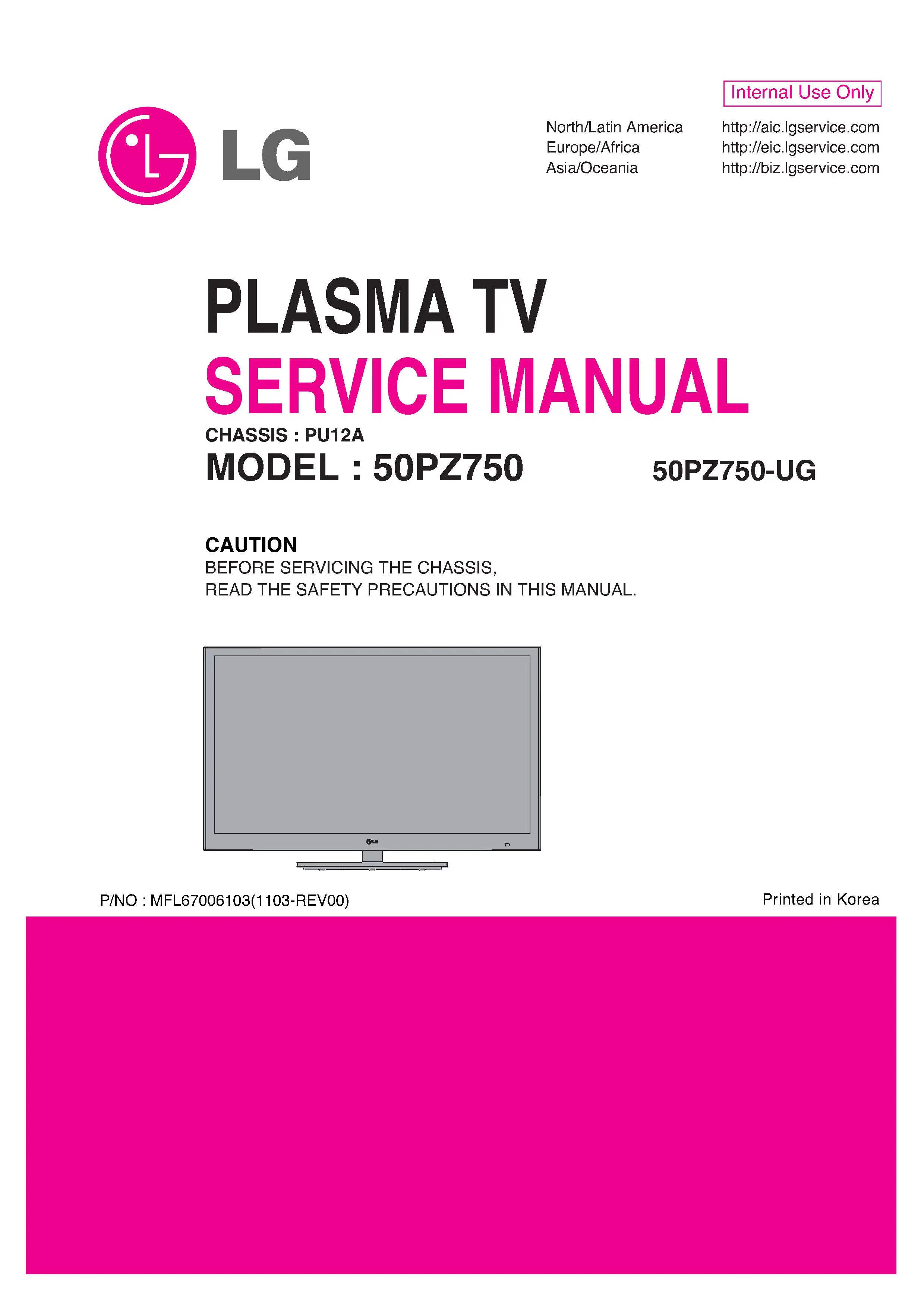Lg 50pz750 ug service manual cover with photo's of Beko dryers, model code and contents
