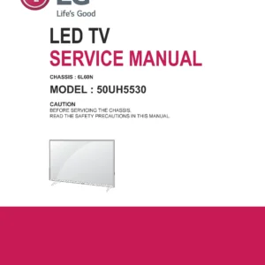 Lg 50uh5530 service manual cover with photo's of Beko dryers, model code and contents