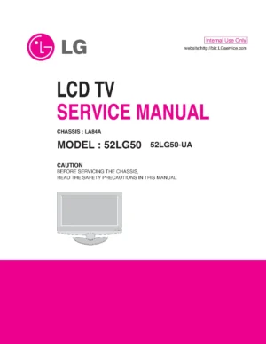 Lg 52lg50 ua service manual cover with photo's of Beko dryers, model code and contents