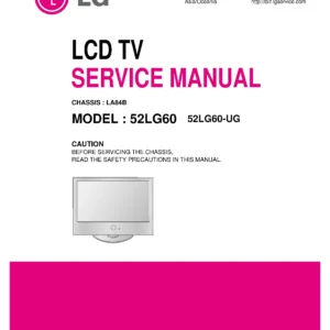 Lg 52lg60 ug service manual cover with photo's of Beko dryers, model code and contents