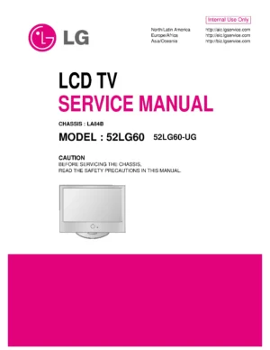 Lg 52lg60 ug service manual cover with photo's of Beko dryers, model code and contents