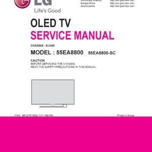Lg 55ea8800 sc service manual cover with photo's of Beko dryers, model code and contents