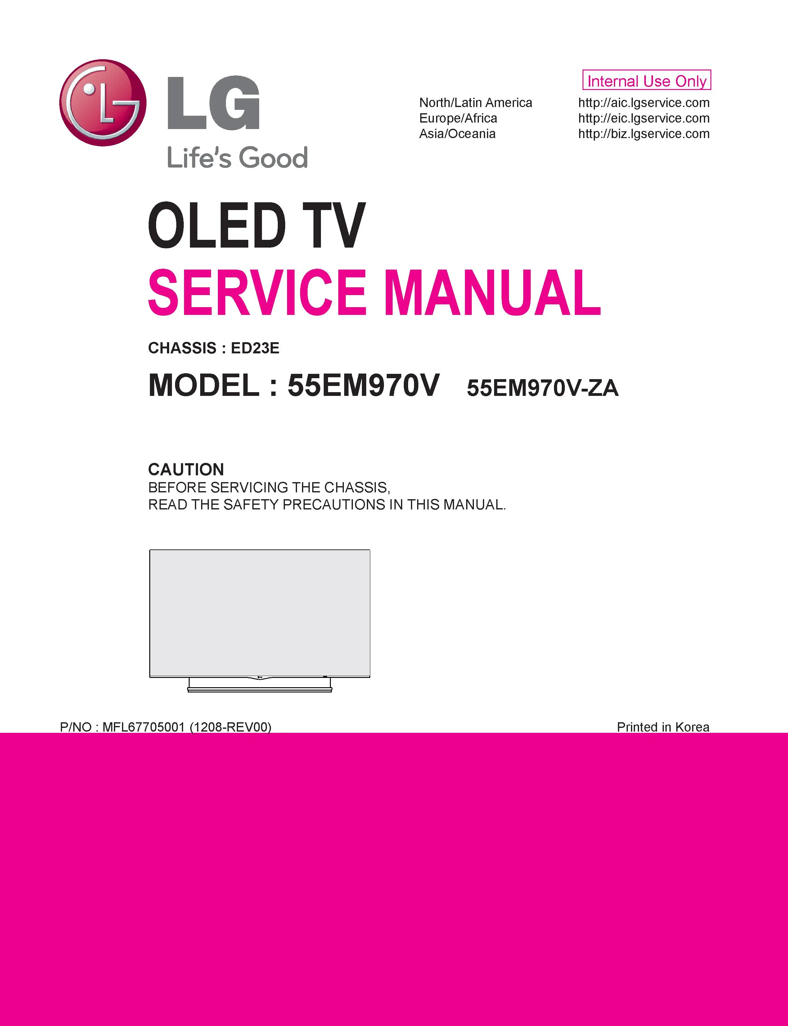 Lg 55em970v service manual cover with photo's of Beko dryers, model code and contents