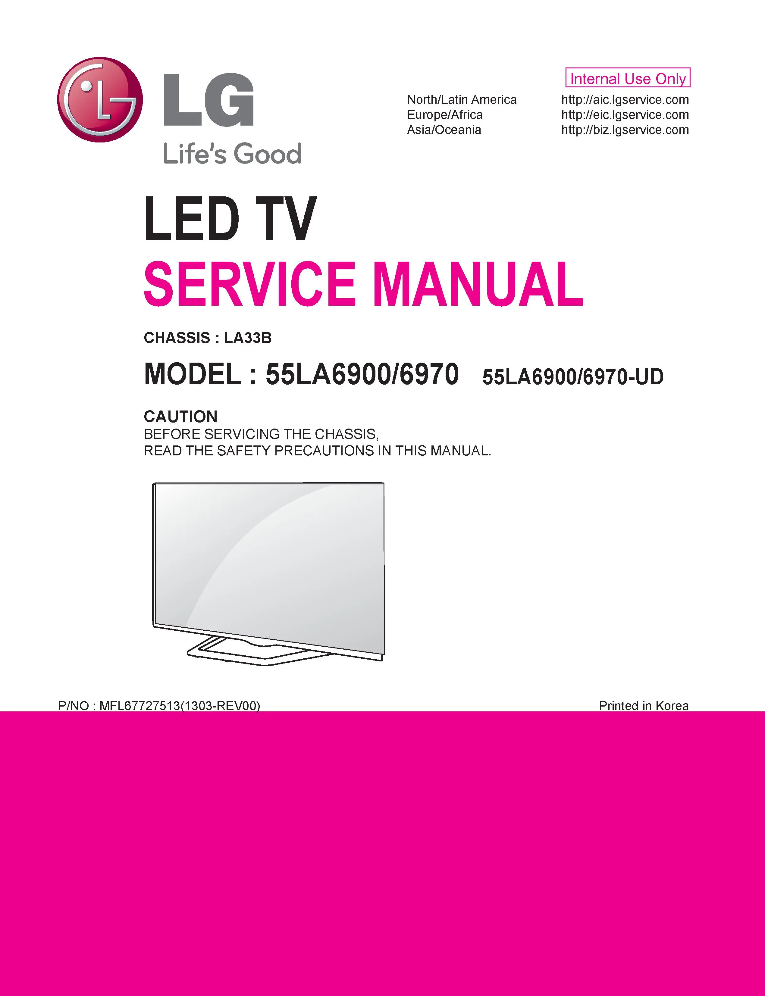 Lg 55la6970 ud service manual cover with photo's of Beko dryers, model code and contents