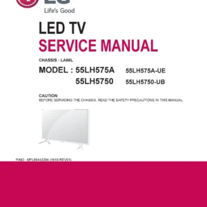 Lg 55lh5750 service manual cover with photo's of Beko dryers, model code and contents
