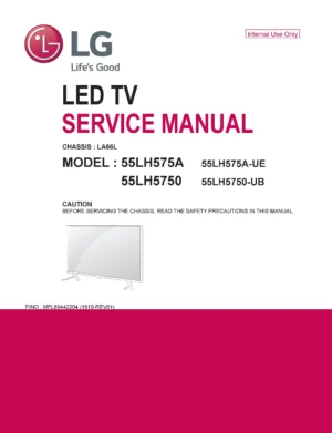 Lg 55lh5750 service manual cover with photo's of Beko dryers, model code and contents