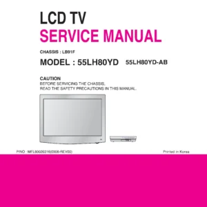 Lg 55lh80yd 55lh80yd ab service manual cover with photo's of Beko dryers, model code and contents
