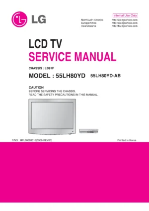 Lg 55lh80yd 55lh80yd ab service manual cover with photo's of Beko dryers, model code and contents
