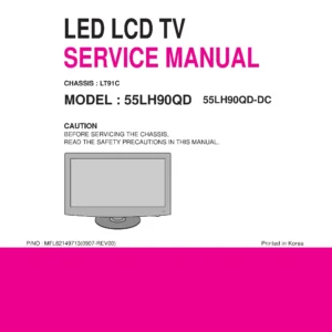 Lg 55lh90qd 55lh90qd dc service manual cover with photo's of Beko dryers, model code and contents