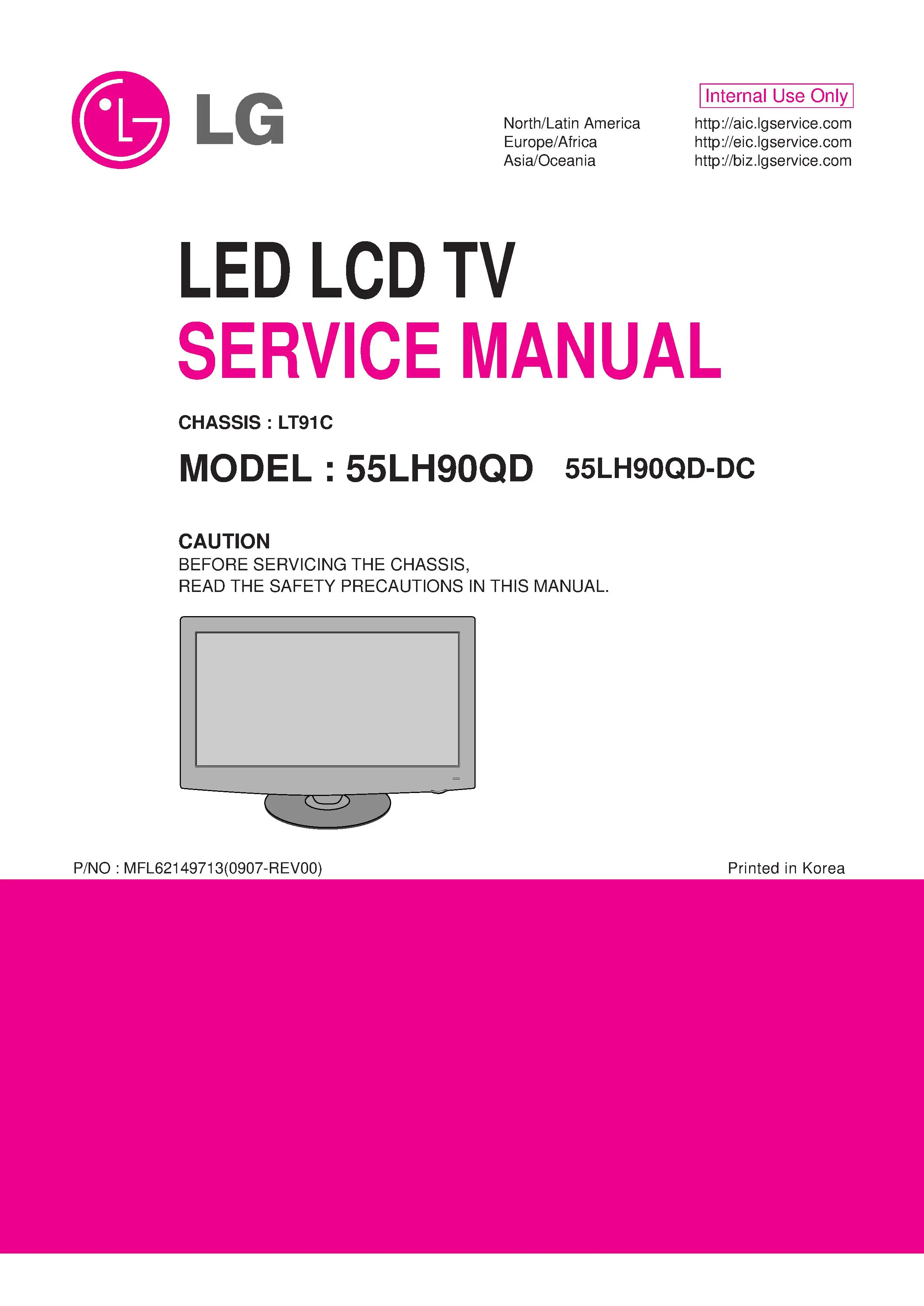 Lg 55lh90qd 55lh90qd dc service manual cover with photo's of Beko dryers, model code and contents