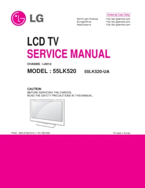 Lg 55lk520 service manual cover with photo's of Beko dryers, model code and contents
