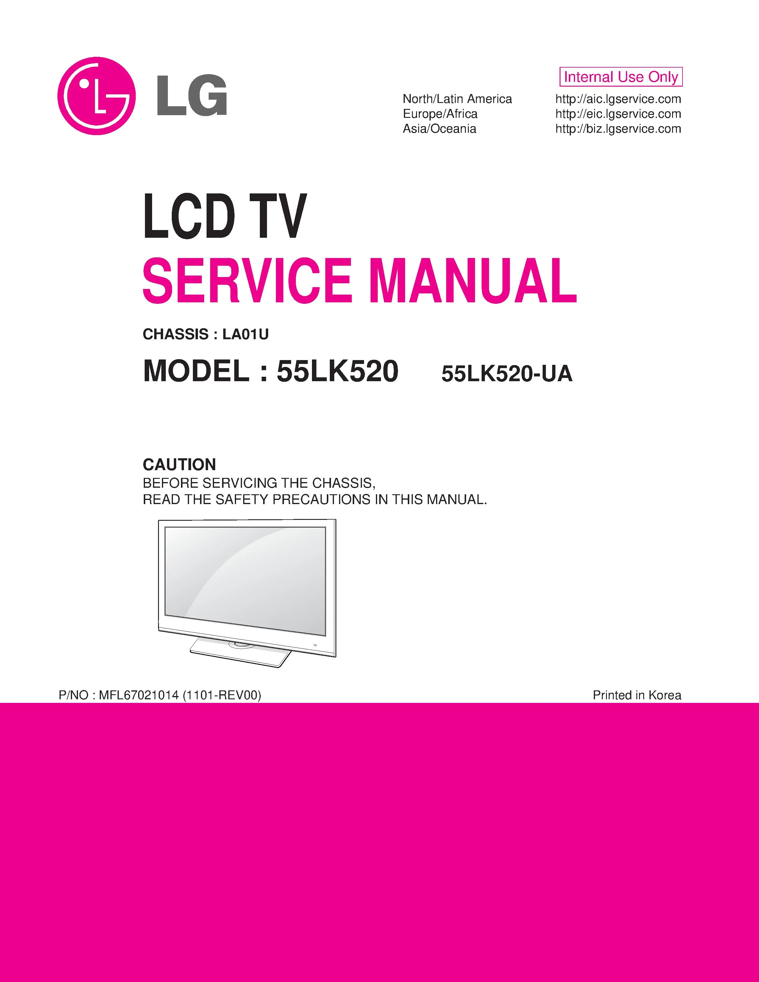 Lg 55lk520 service manual cover with photo's of Beko dryers, model code and contents