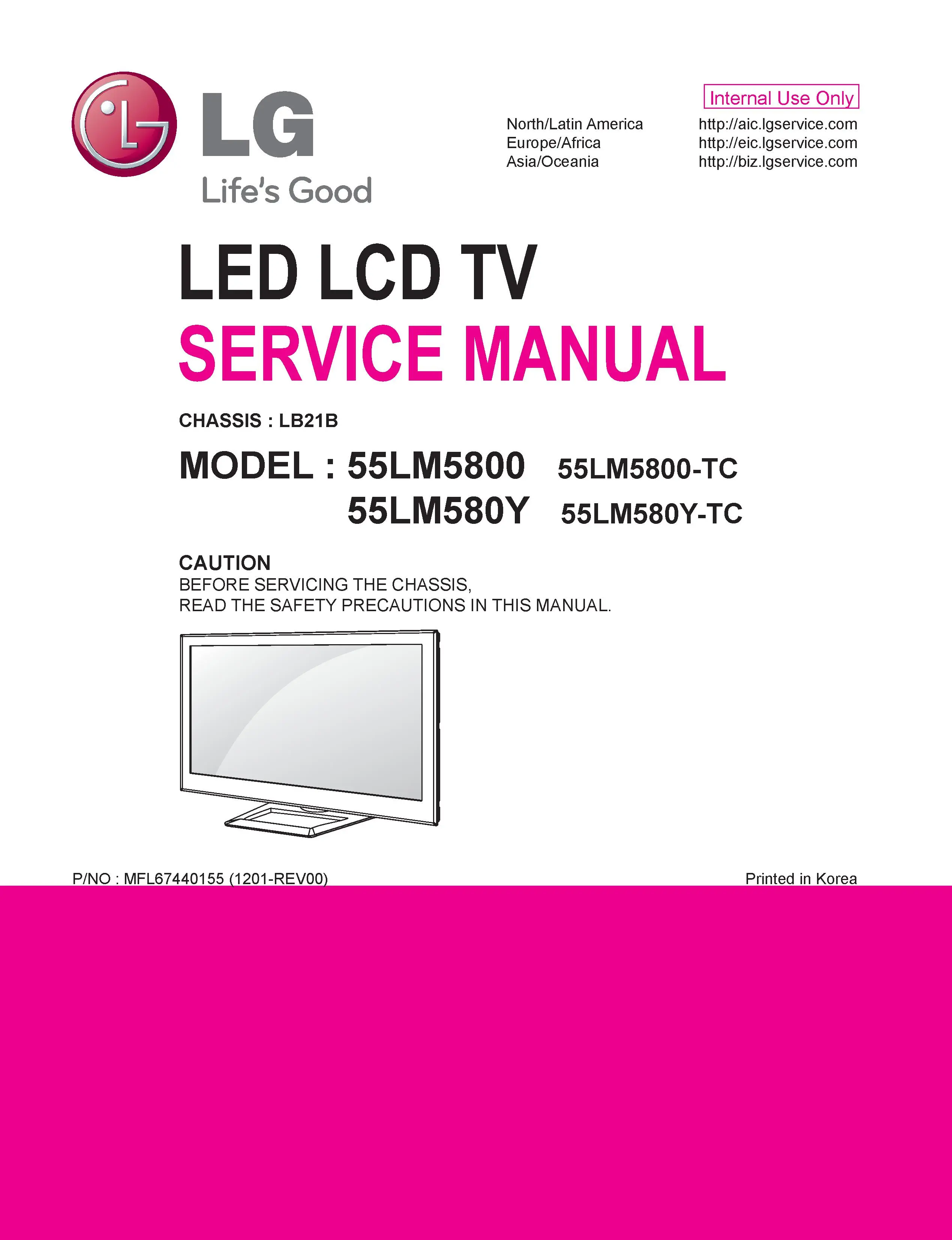 Lg 55lm5800 tc service manual cover with photo's of Beko dryers, model code and contents