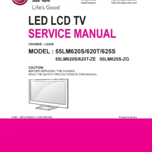 Lg 55lm620t service manual cover with photo's of Beko dryers, model code and contents