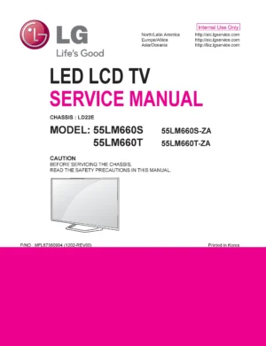 Lg 55lm660t service manual cover with photo's of Beko dryers, model code and contents