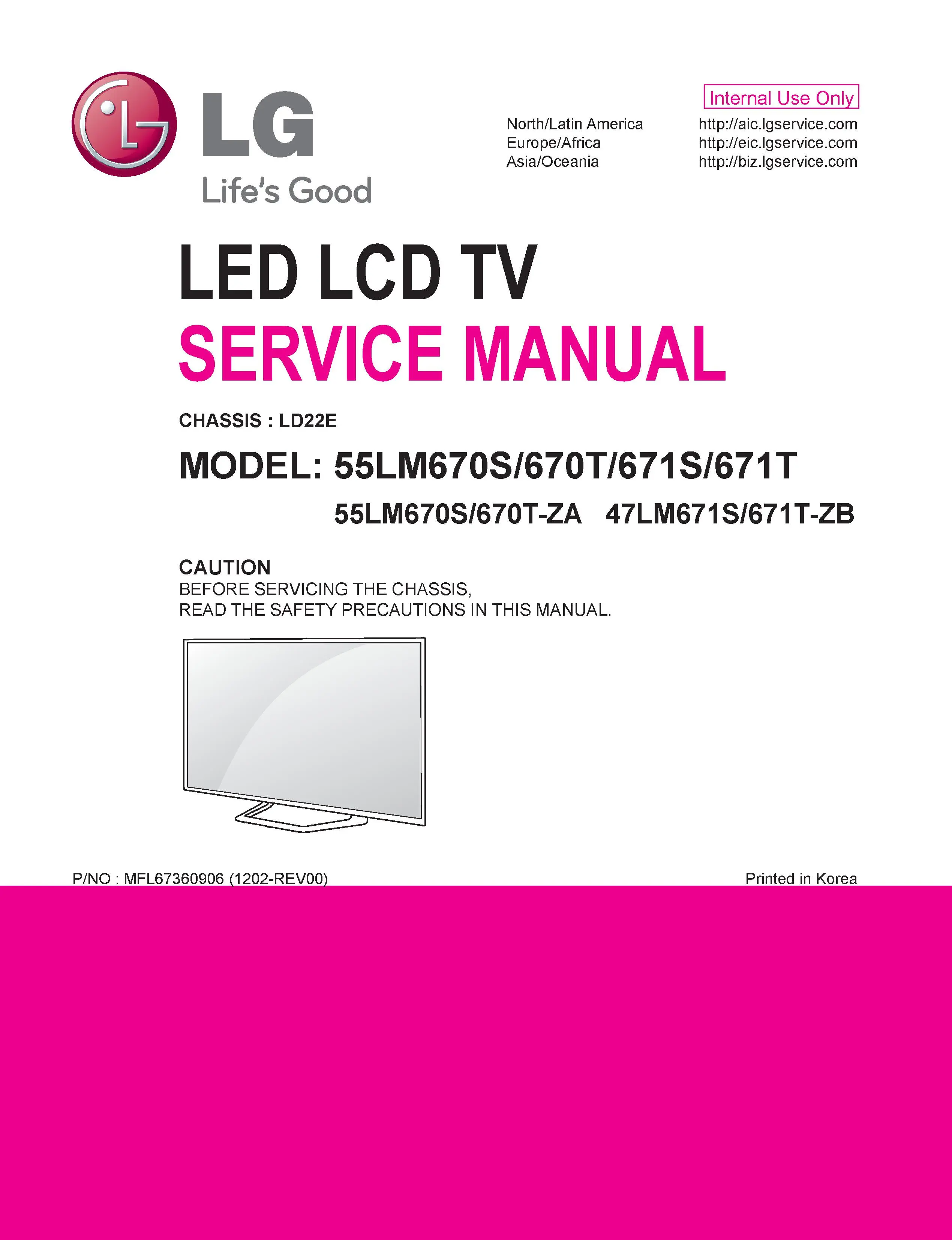 Lg 55lm670t service manual cover with photo's of Beko dryers, model code and contents