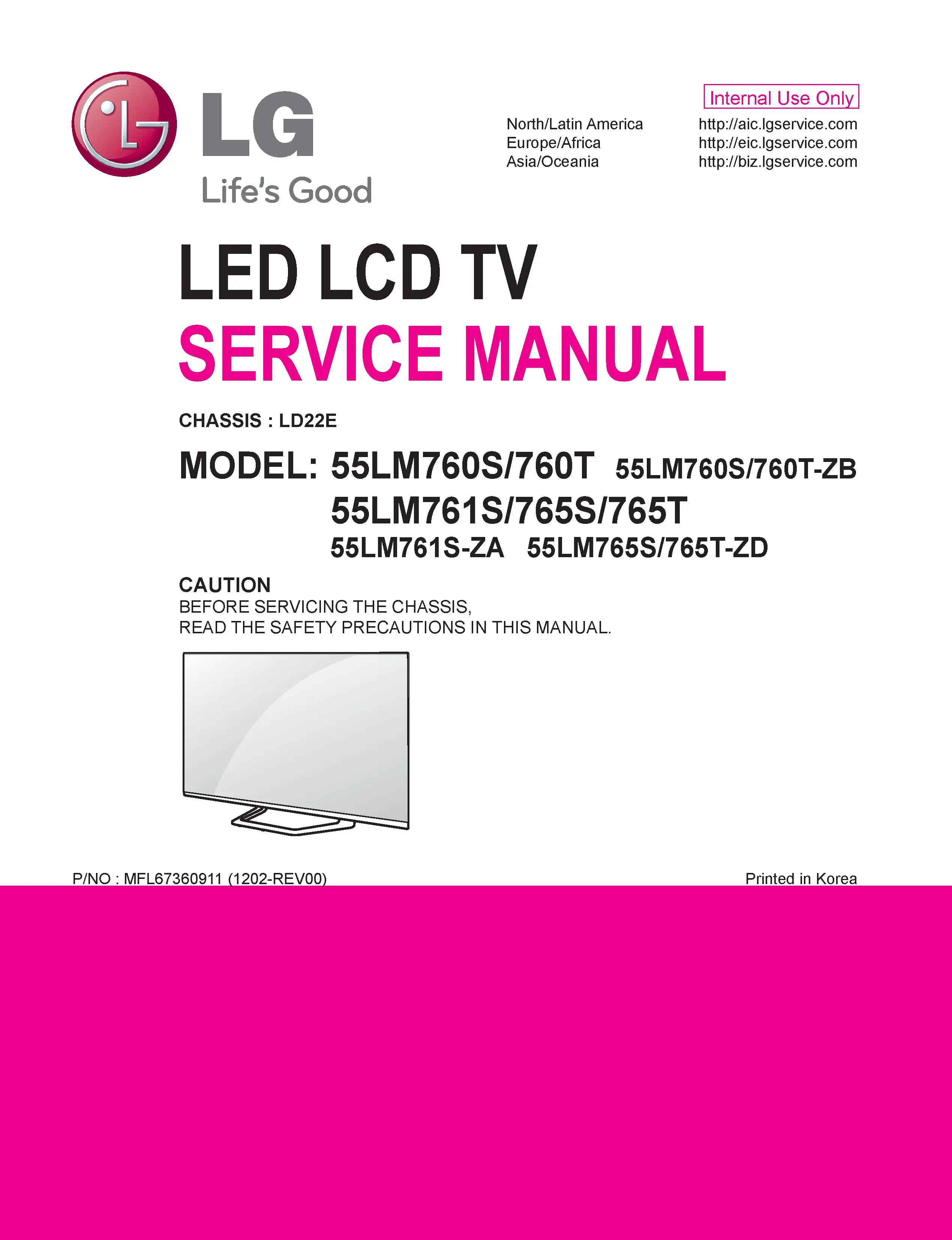 Lg 55lm760t service manual cover with photo's of Beko dryers, model code and contents