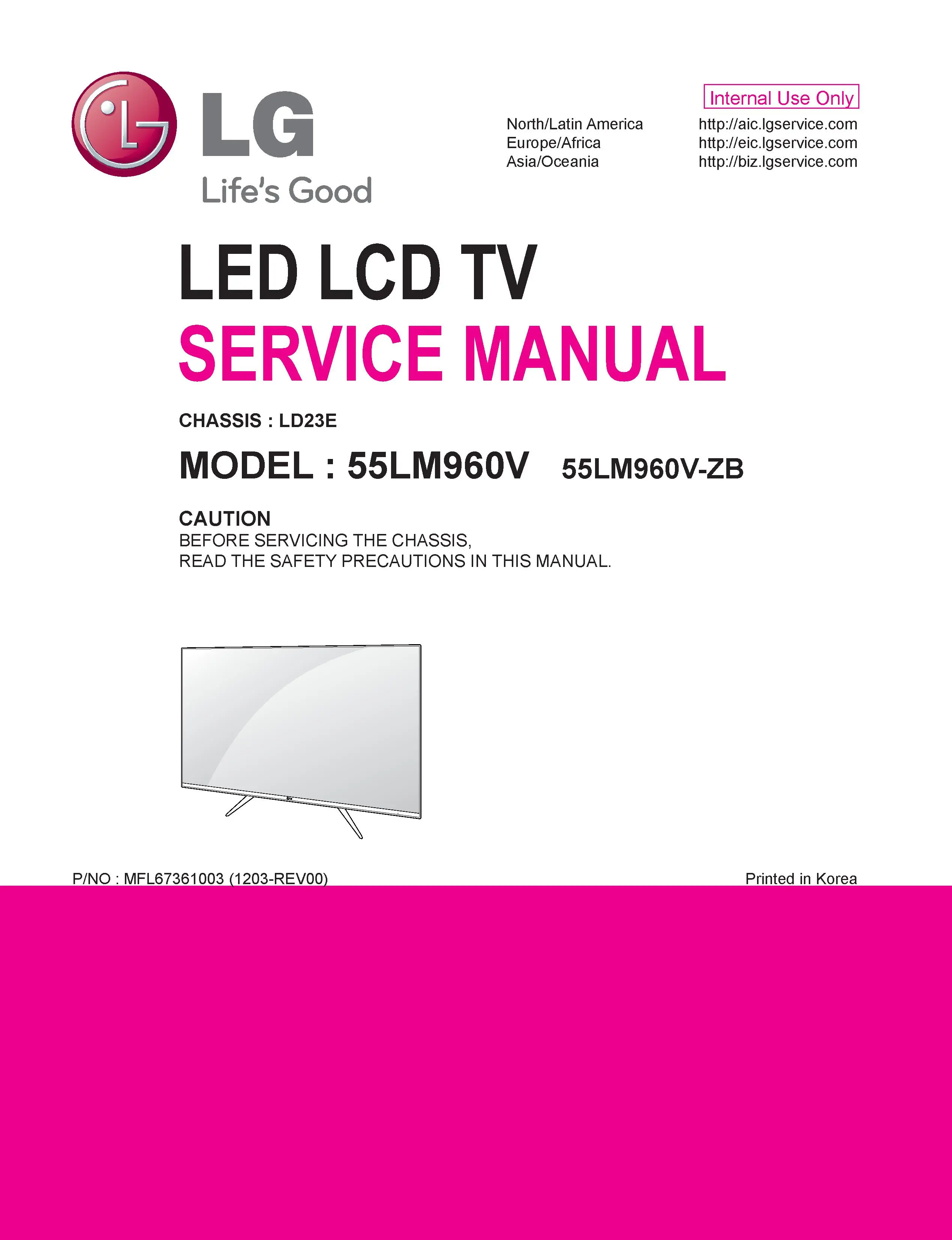 Lg 55lm960v service manual cover with photo's of Beko dryers, model code and contents