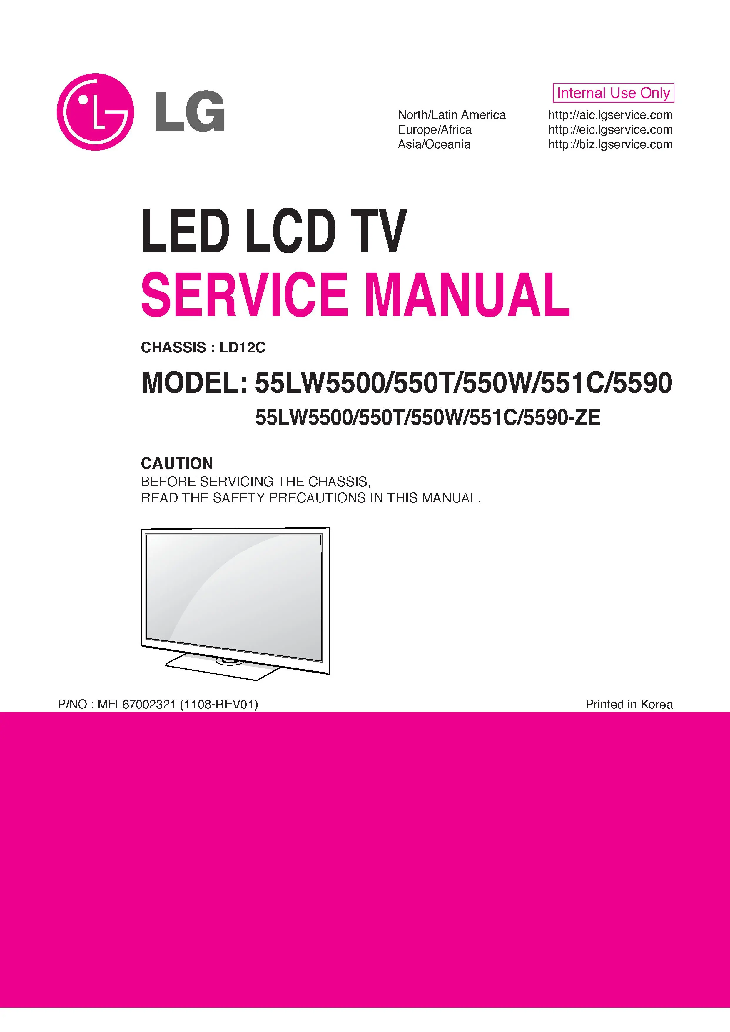 Lg 55lw550t service manual cover with photo's of Beko dryers, model code and contents