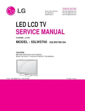 Lg 55lw5700 55lw5700 sa service manual cover with photo's of Beko dryers, model code and contents