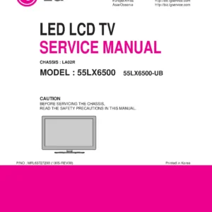 Lg 55lx6500 55lx6500 ub service manual cover with photo's of Beko dryers, model code and contents