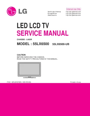 Lg 55lx6500 55lx6500 ub service manual cover with photo's of Beko dryers, model code and contents