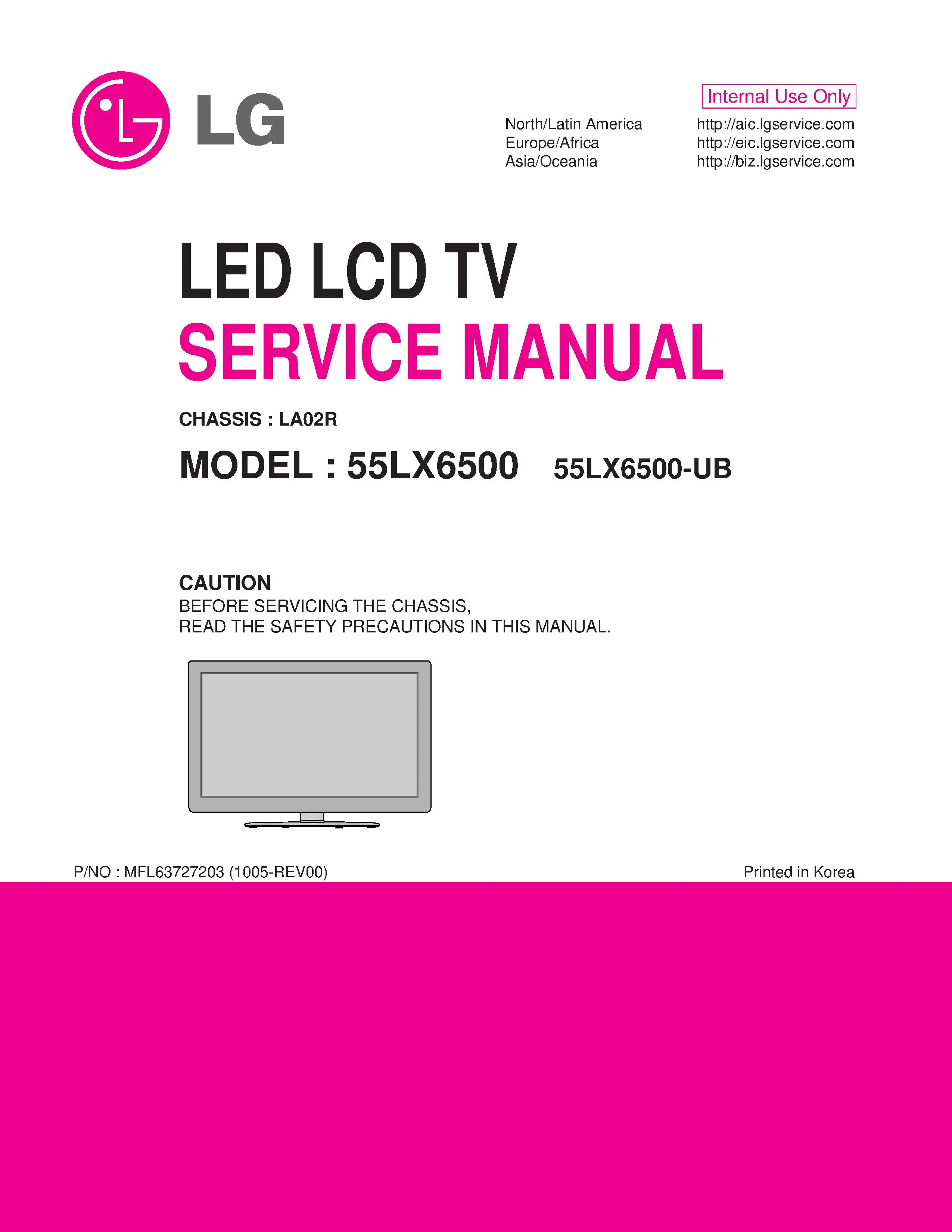 Lg 55lx6500 55lx6500 ub service manual cover with photo's of Beko dryers, model code and contents