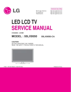 Lg 55lx9550 55lx9550 ca service manual cover with photo's of Beko dryers, model code and contents