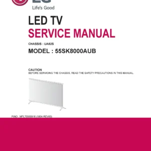 Lg 55sk8000aub service manual cover with photo's of Beko dryers, model code and contents