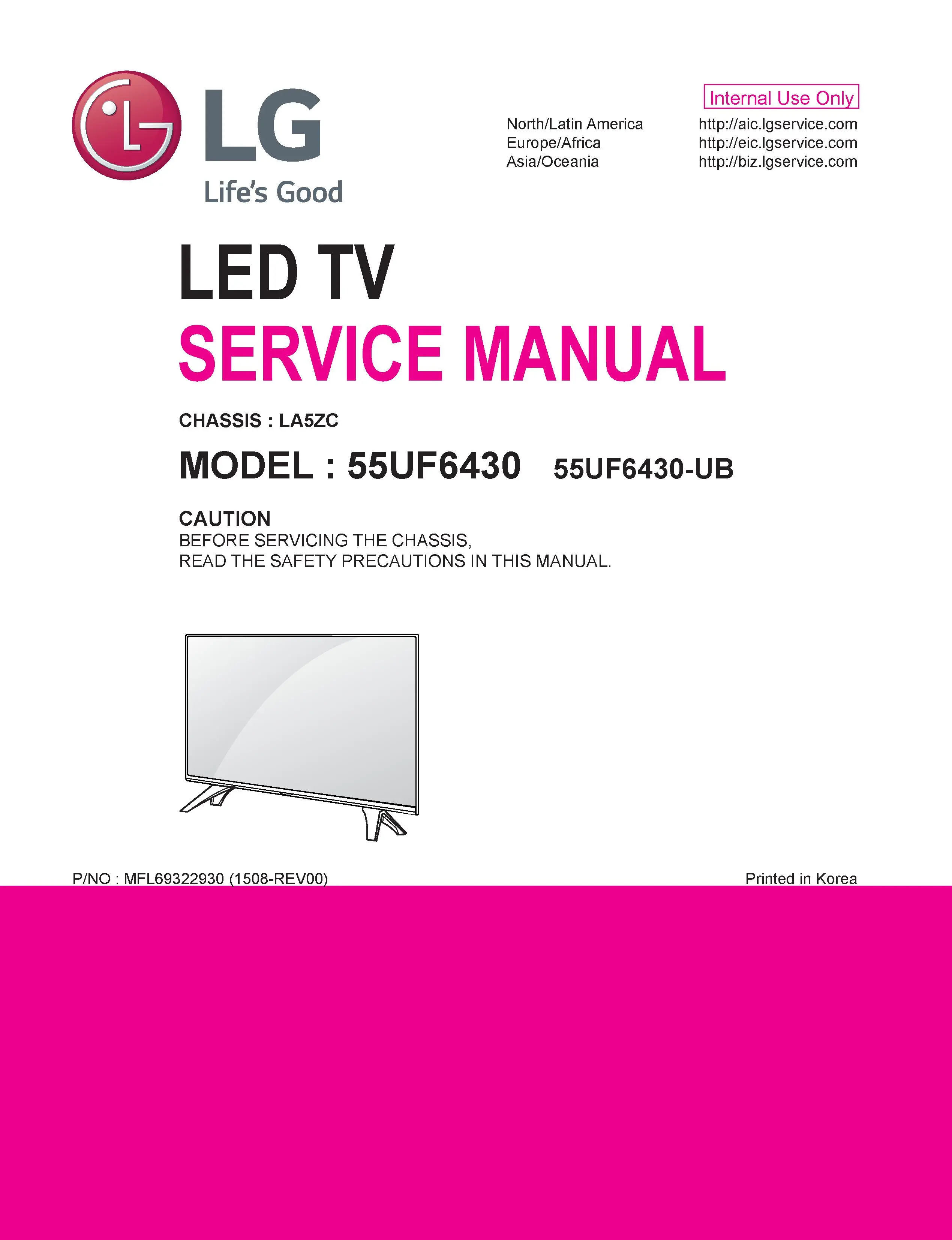 Lg 55uf6430 hdtv service manual cover with photo's of Beko dryers, model code and contents