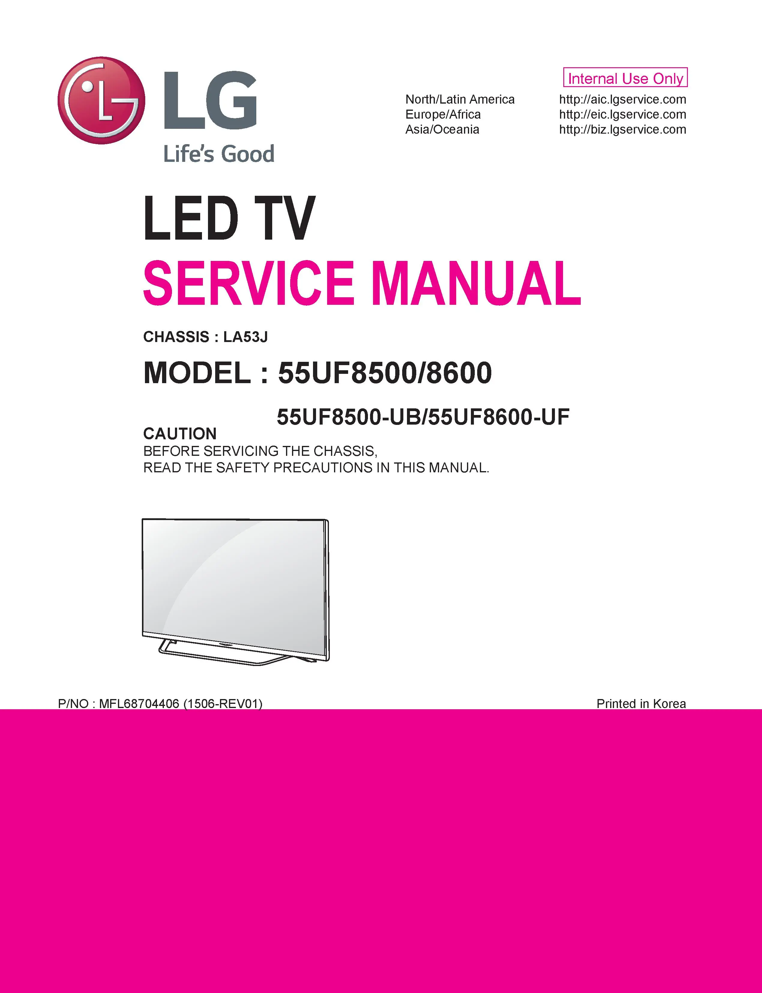 Lg 55uf8600 3d service manual cover with photo's of Beko dryers, model code and contents