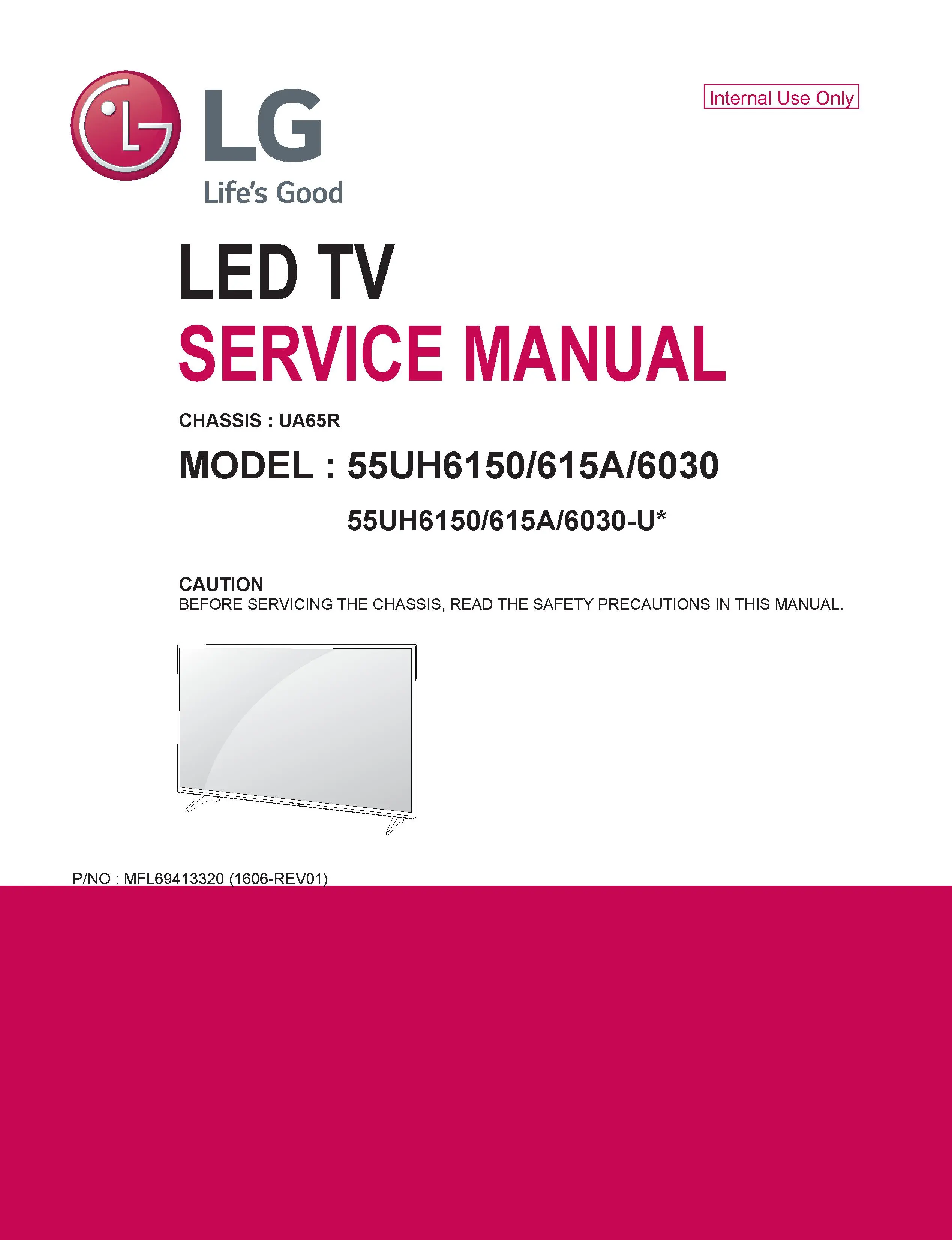Lg 55uh615a 55uh6150 55uh6030 service manual cover with photo's of Beko dryers, model code and contents