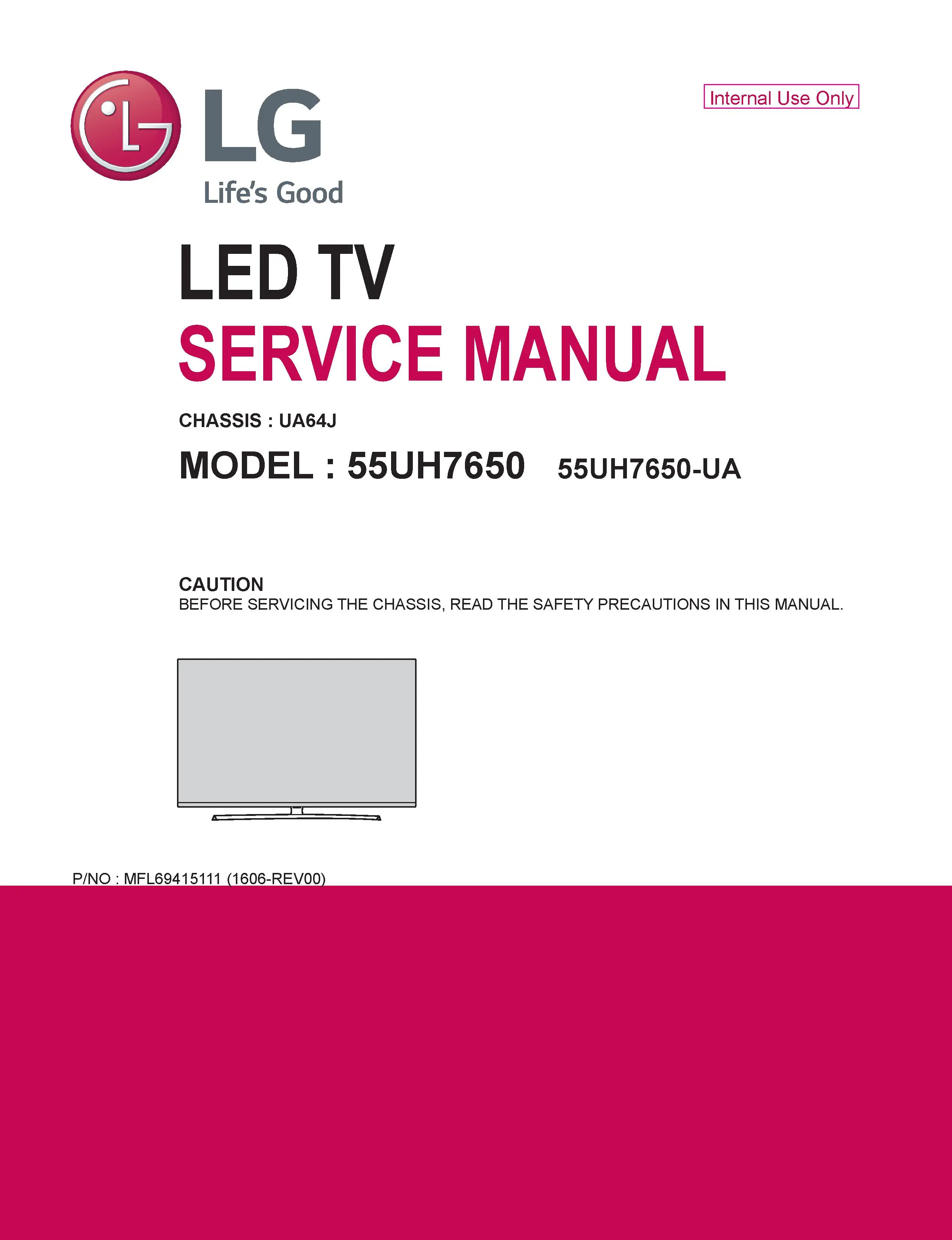 Lg 55uh7650 service manual cover with photo's of Beko dryers, model code and contents